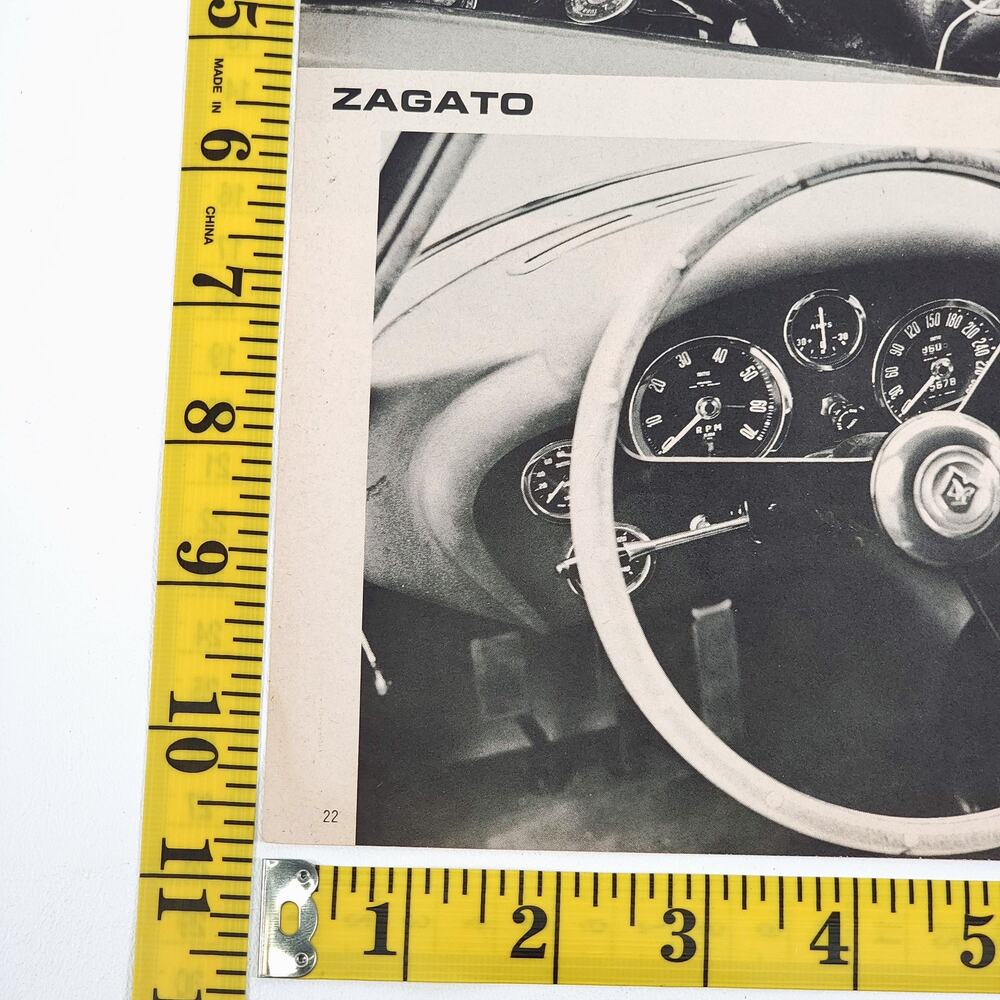 Aston Martin DB4GT Zagato Interior Black & White PrintAd Motor Sport Illustrated - Picture 5 of 5